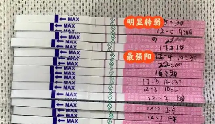 排卵试纸强阳弱阳图解