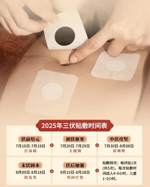 2025三伏贴的贴敷时间