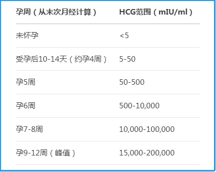 孕早期HCG变化规律